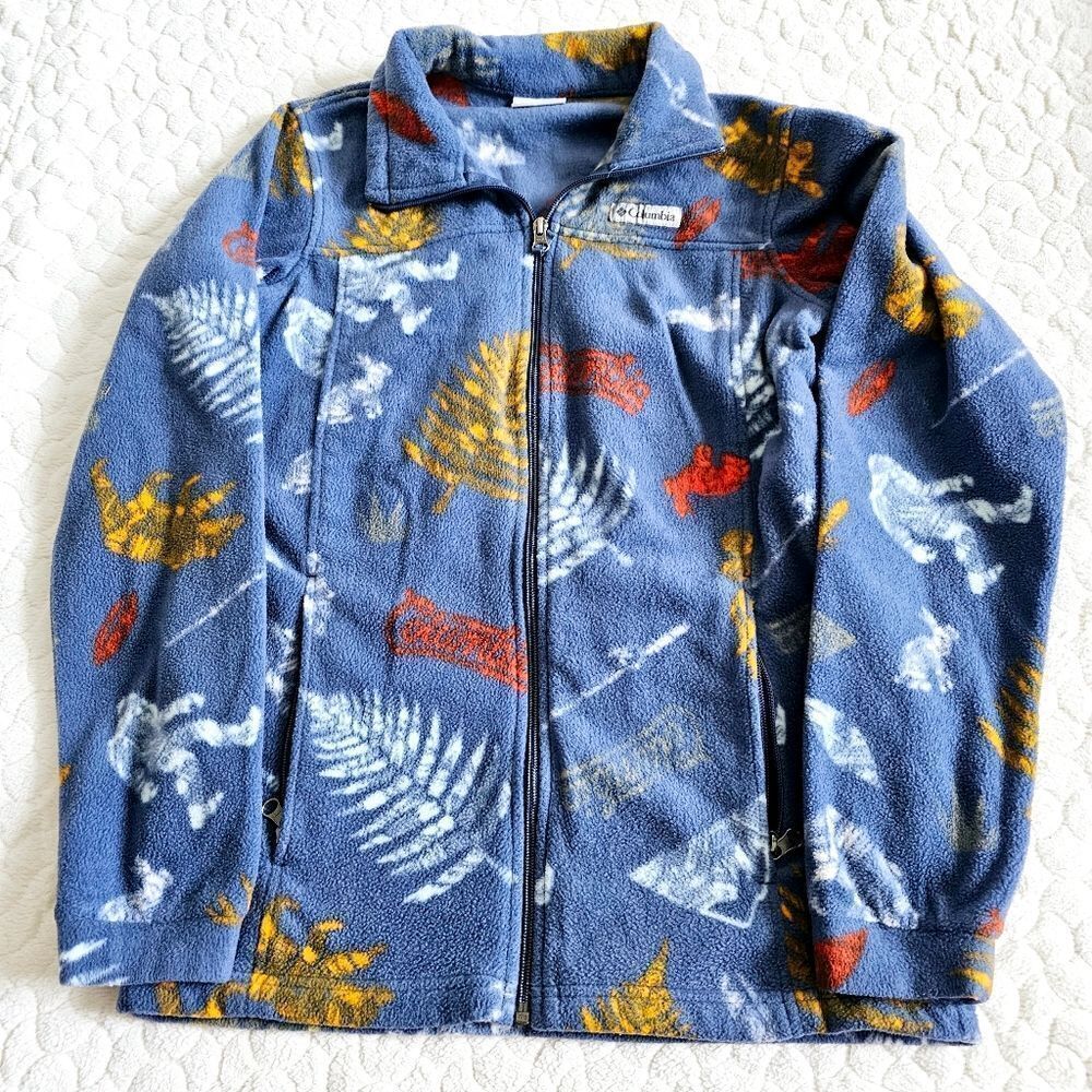 Boys XL Columbia zip up fleece jacket yeti leaves 18 20